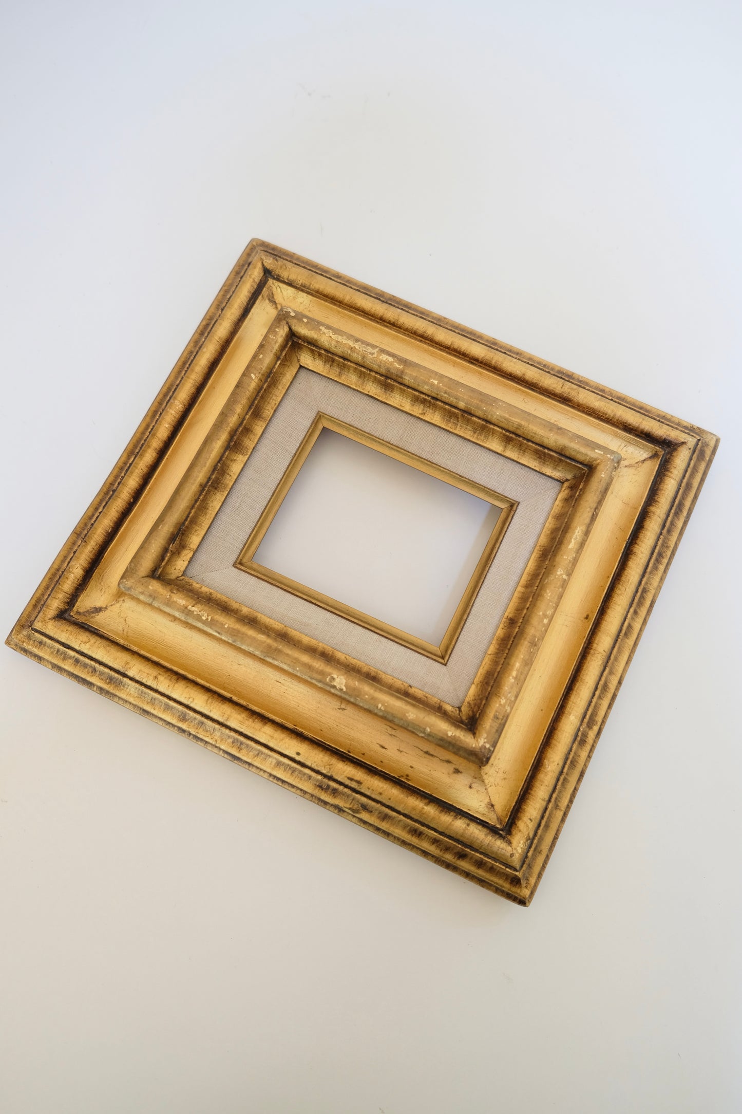 Gilt Wood Frame with Linen Liner