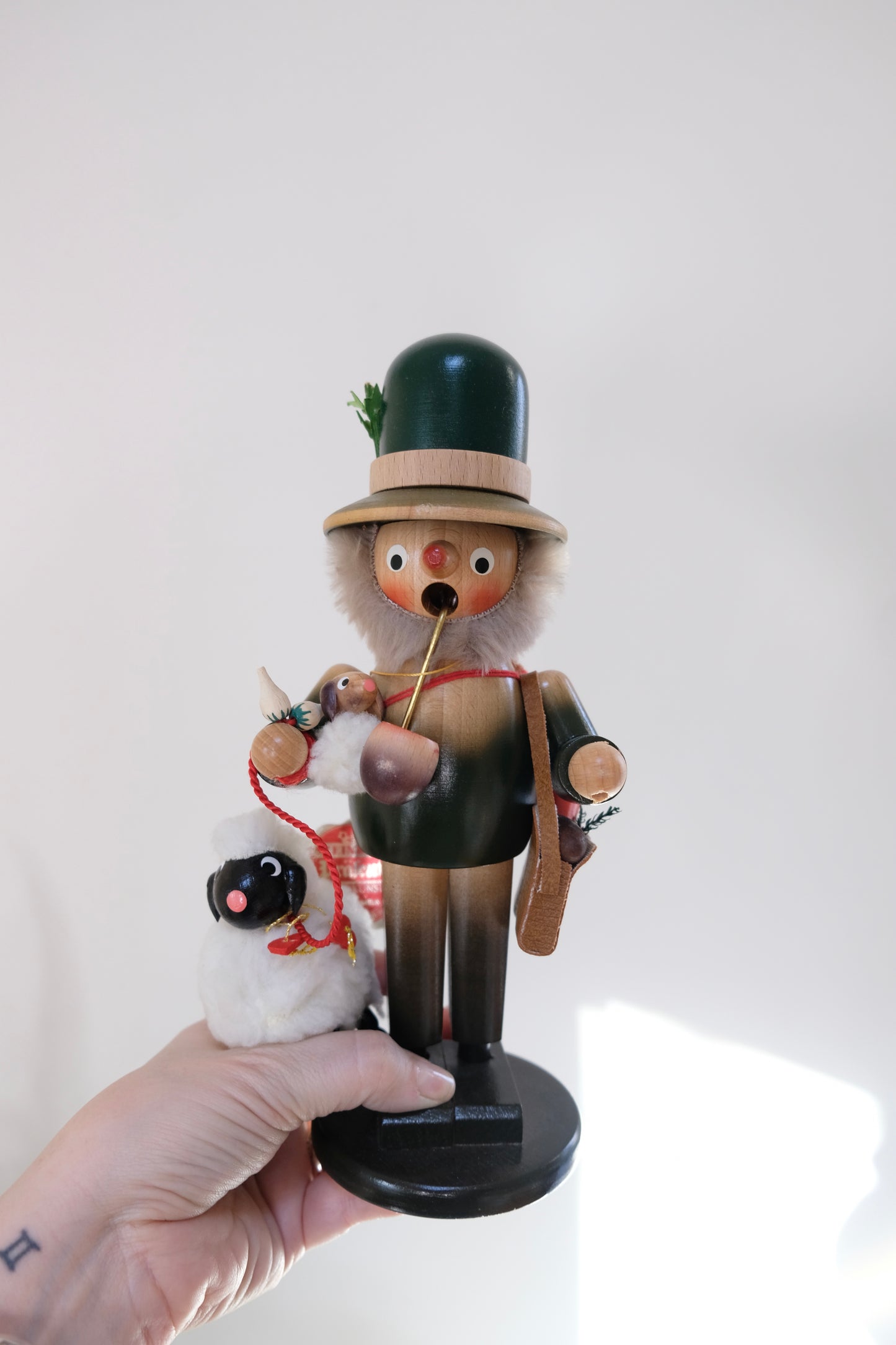 Vintage Steinbach Shepherd Smoker with Three Sheep