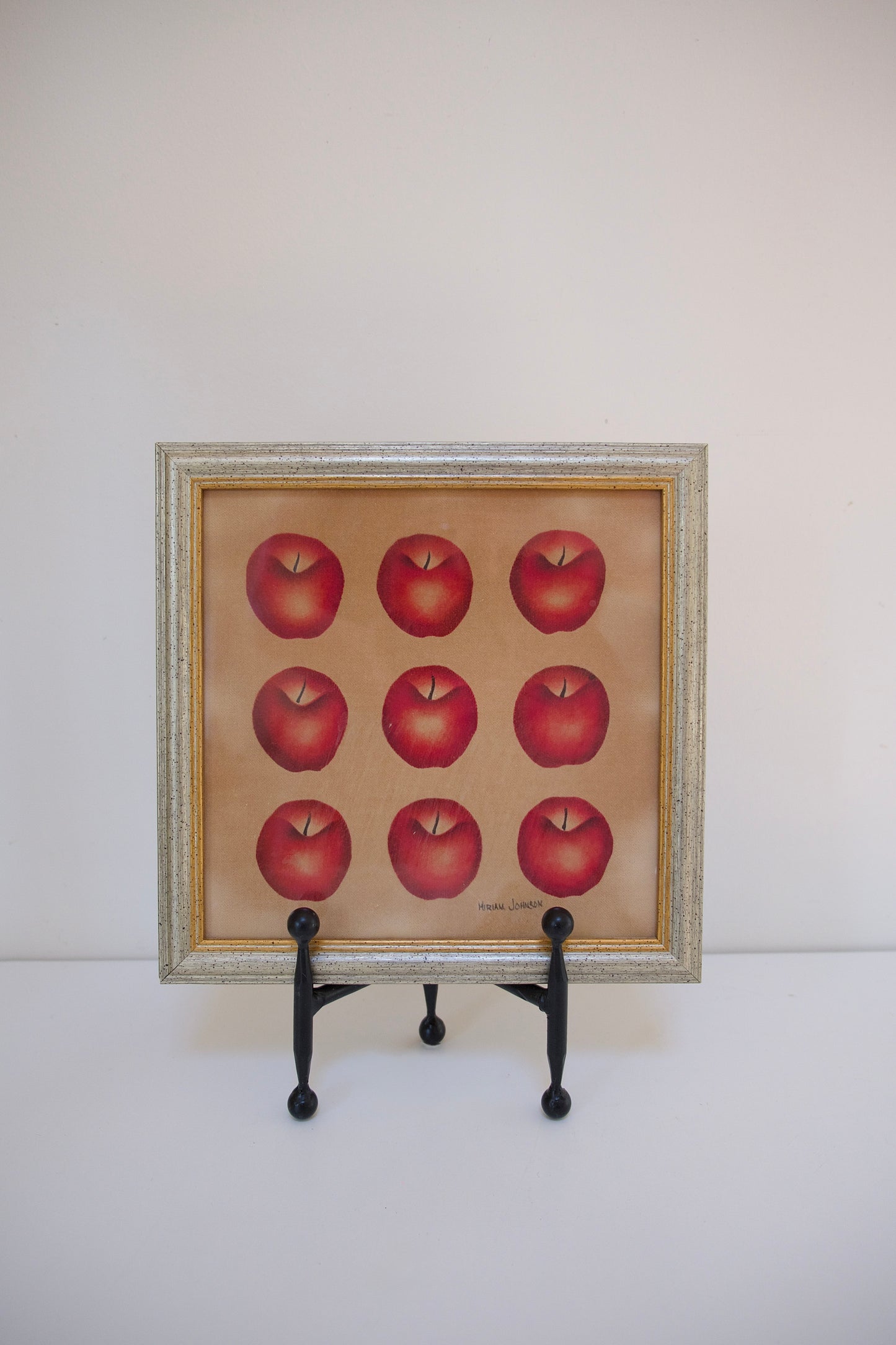 Vintage Miriam Johnson Apple Painting on Fabric