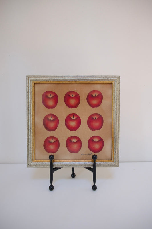 Vintage Miriam Johnson Apple Painting on Fabric