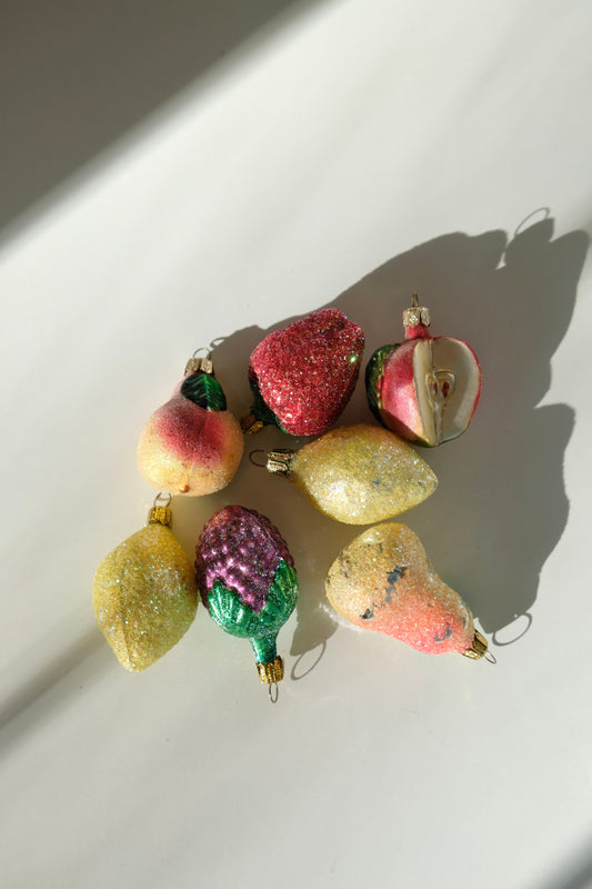 7 Sparkly Vintage Fruit Ornaments