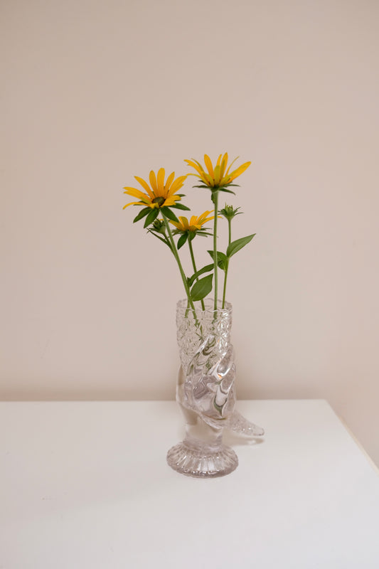 Vintage Duncan and Son Glass Hand Vase