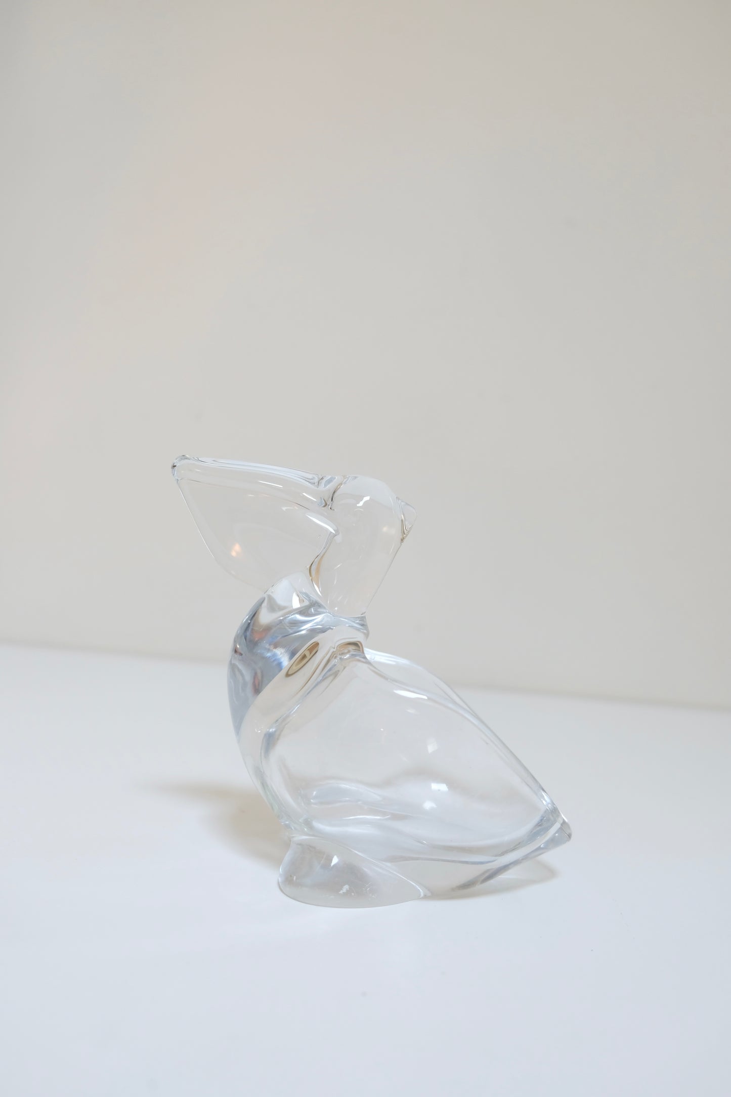 Vintage Glass Pelican Dish, Figural Glass Catchall