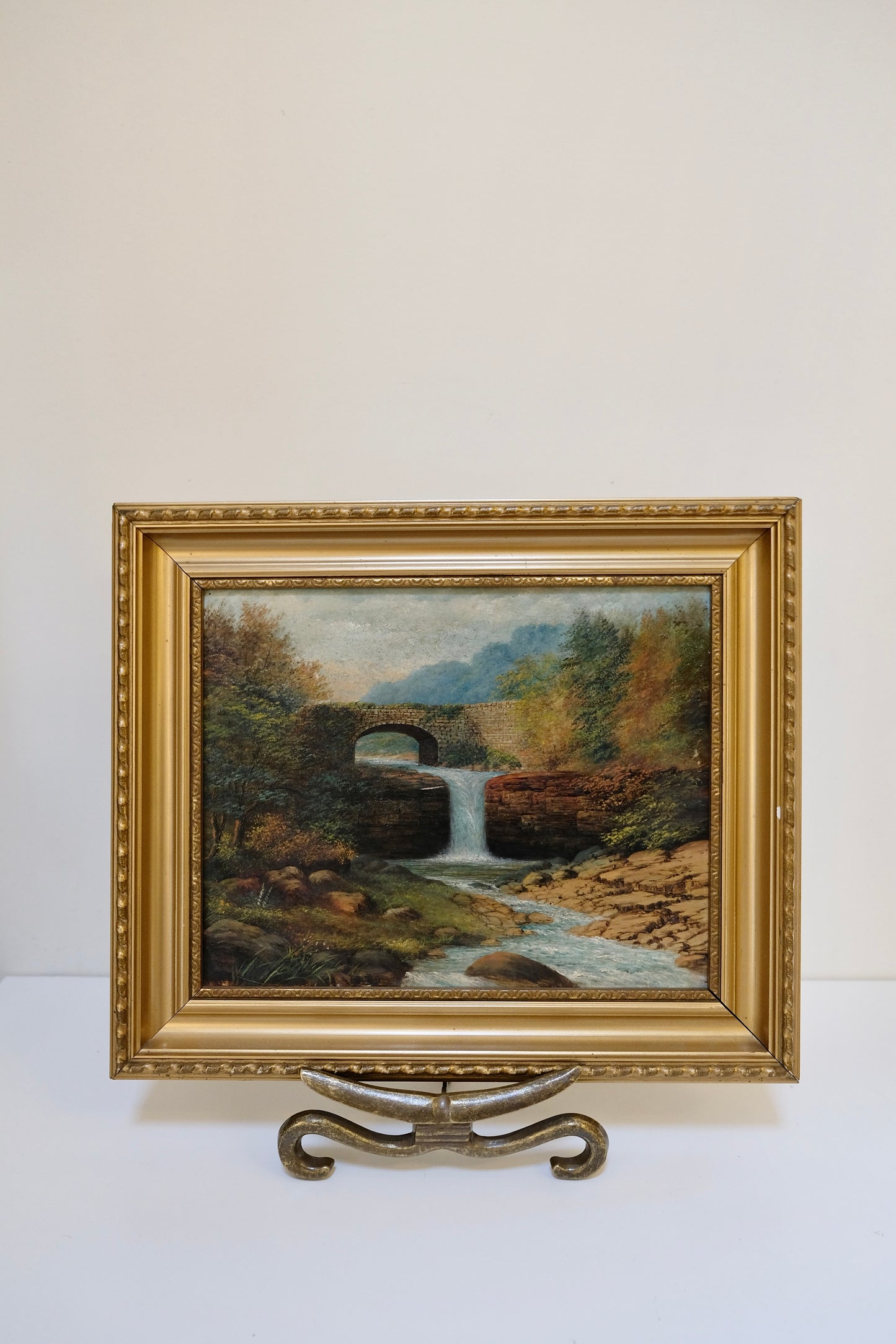 Antique or Early Vintage Oil Painting of a Serene English River