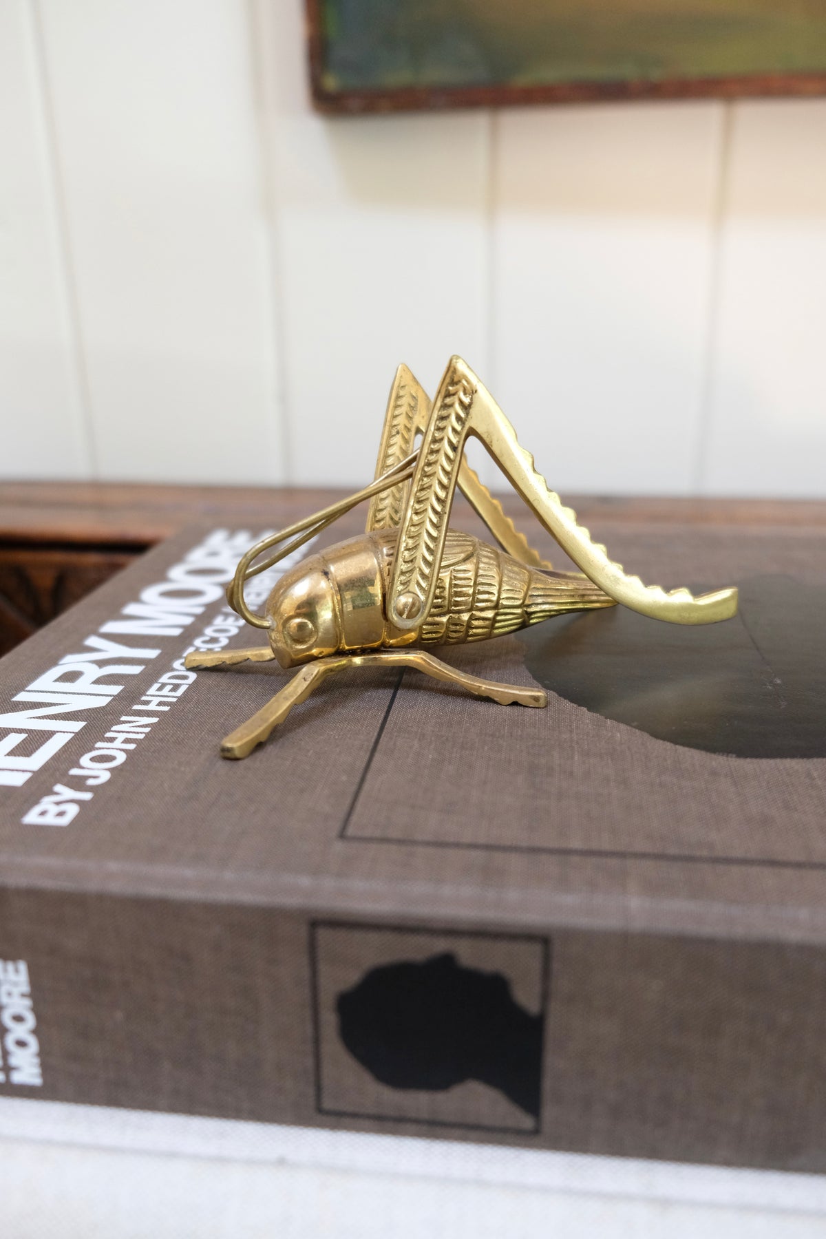Vintage Solid Brass Grasshopper