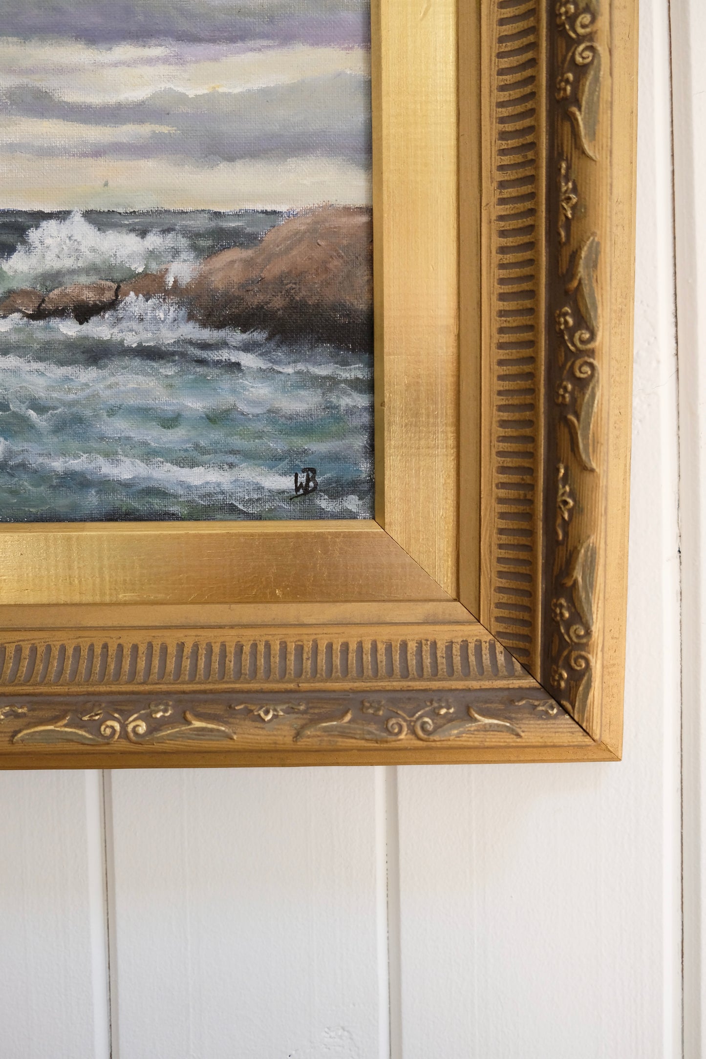 Vintage Signed Moody Sea Painting