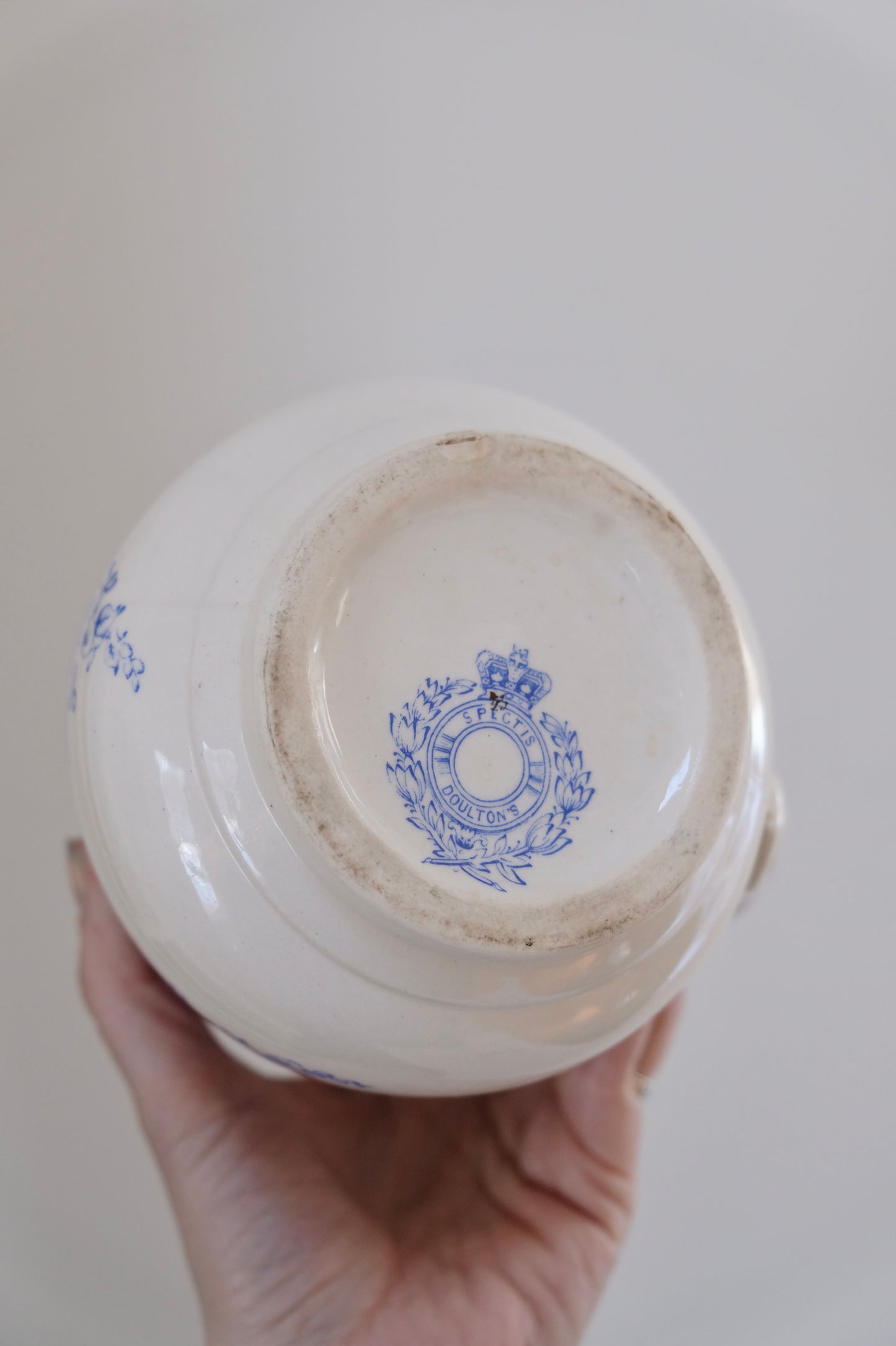 Antique Doulton Burslem Special Pattern Pitcher, Blue & White, limited series