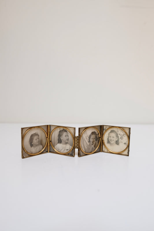 Four-Tier Folding Brass Picture Frame