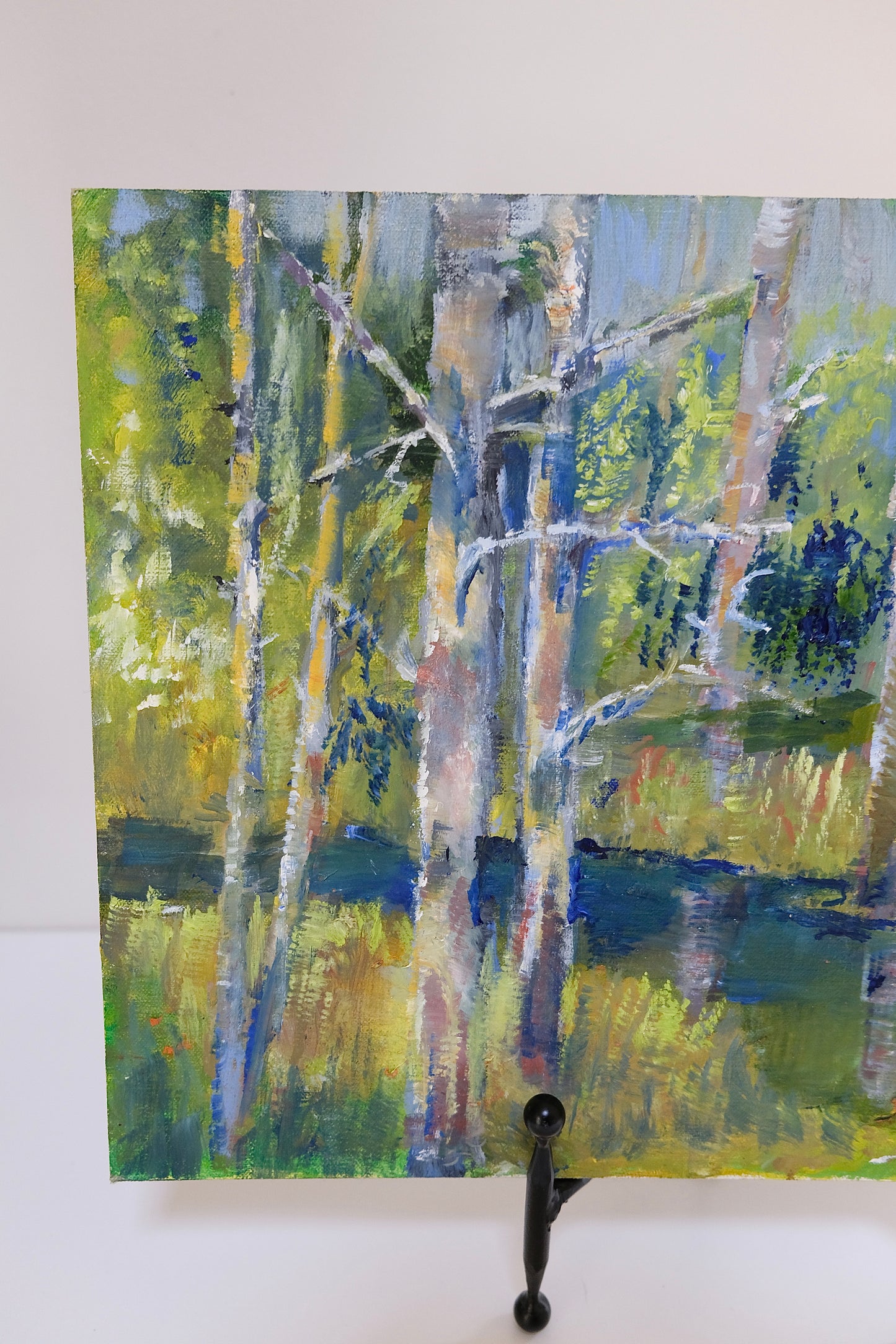 Vintage Unframed River Landscape Painting on Artist Board