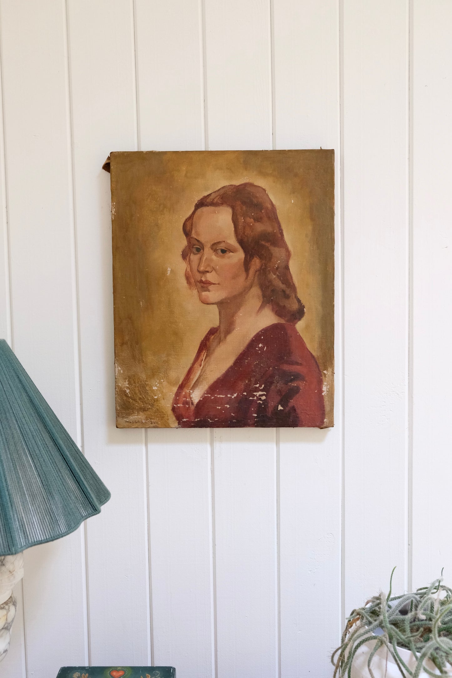 Signed 1933 Female Portrait, Unframed