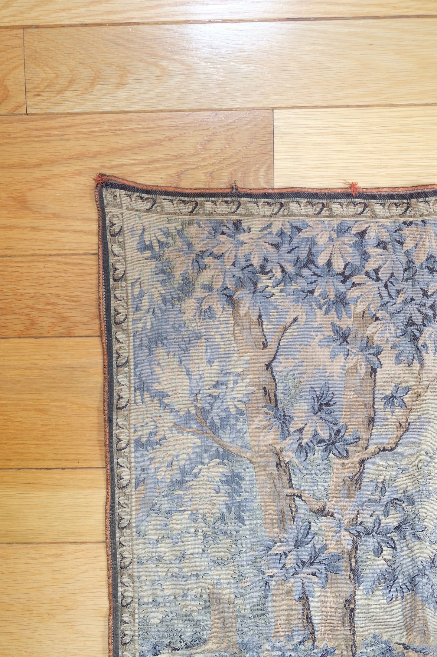 Antique Woven Bird French Tapestry