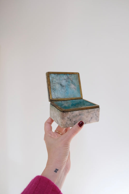 Hand Carved Alabaster Jewelry Box