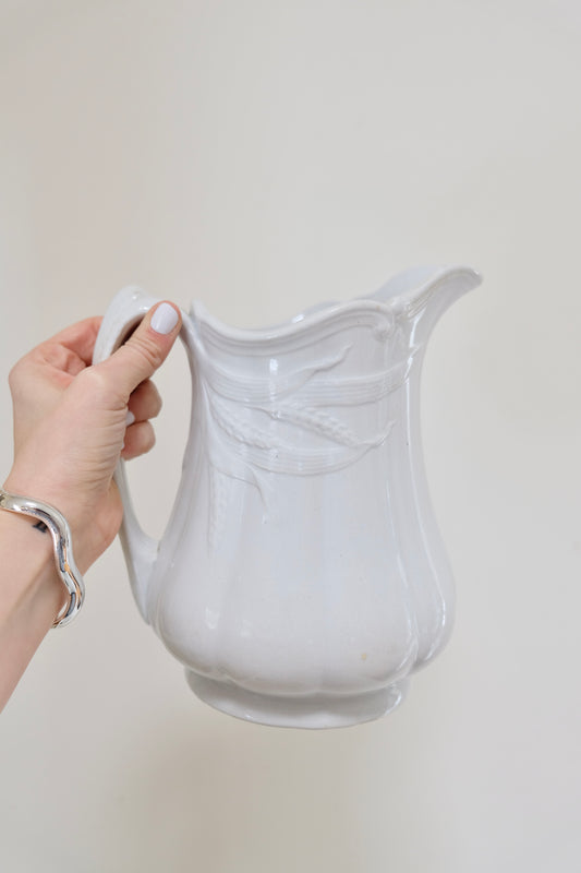 Antique White Ironstone Pitcher – Cochran & Co