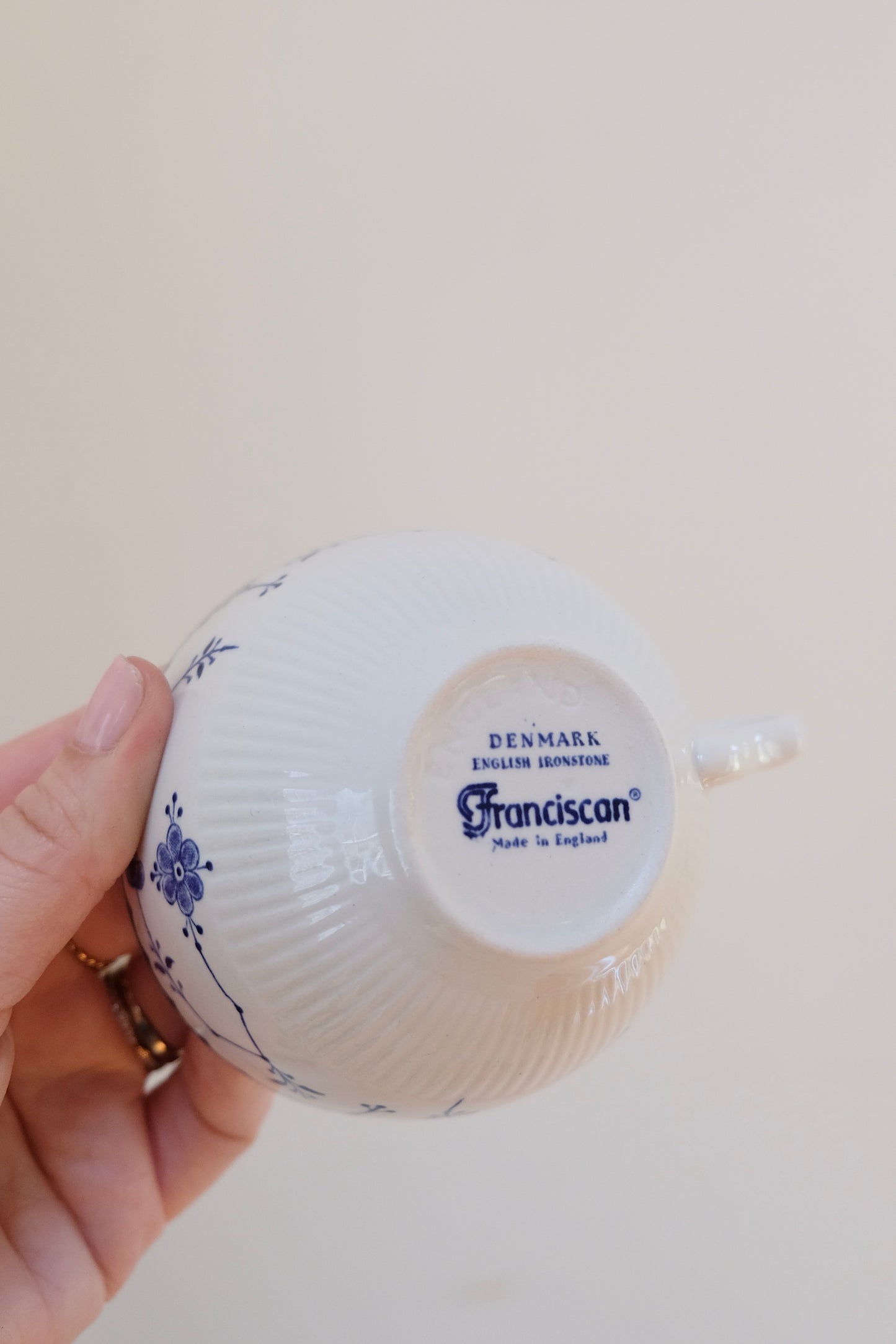 Vintage English Blue Fluted Style Tea Cups, Sold Separately