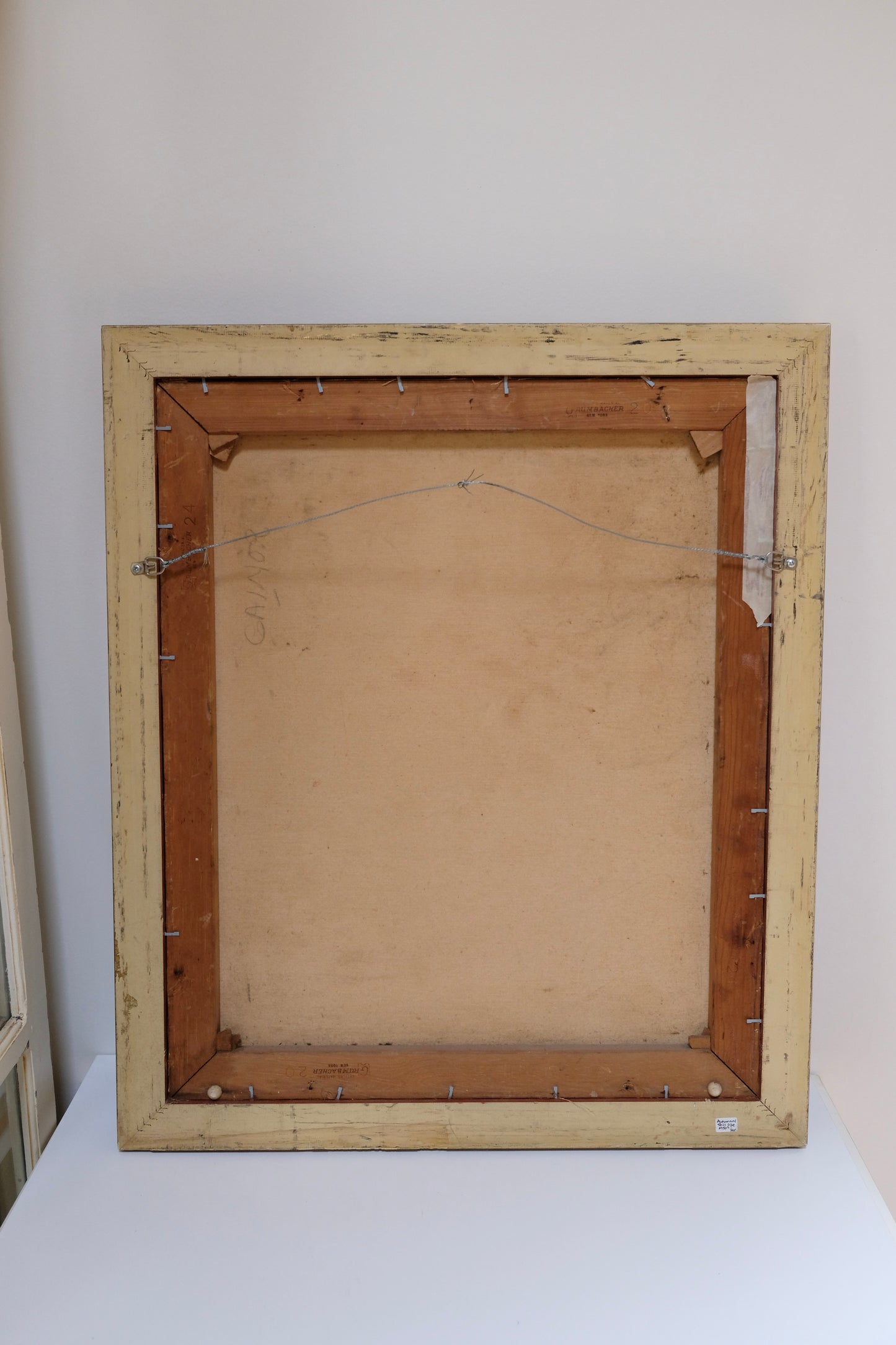 Large Vintage Still Life Painting with Lilies and Peaches (Framed, 27” x 23”)