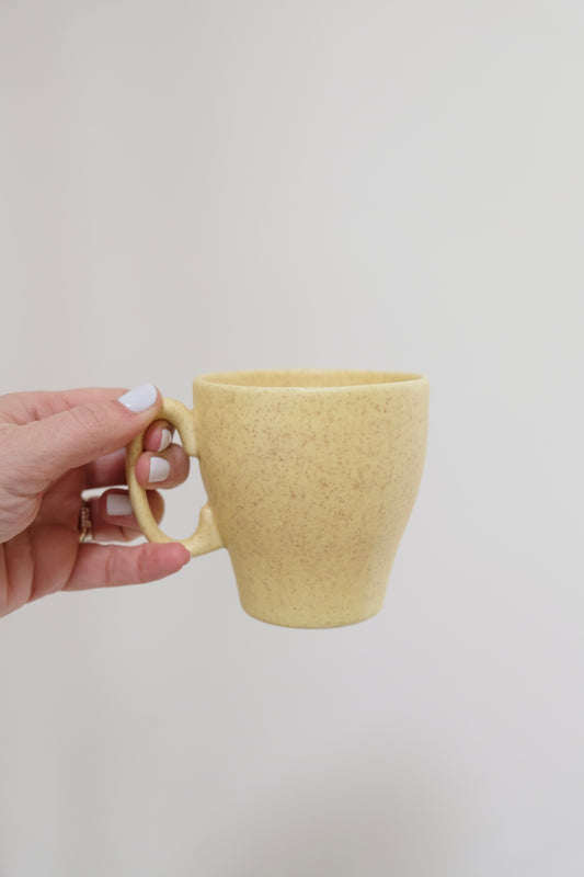 Vintage Speckled Yellow Stoneware Mug