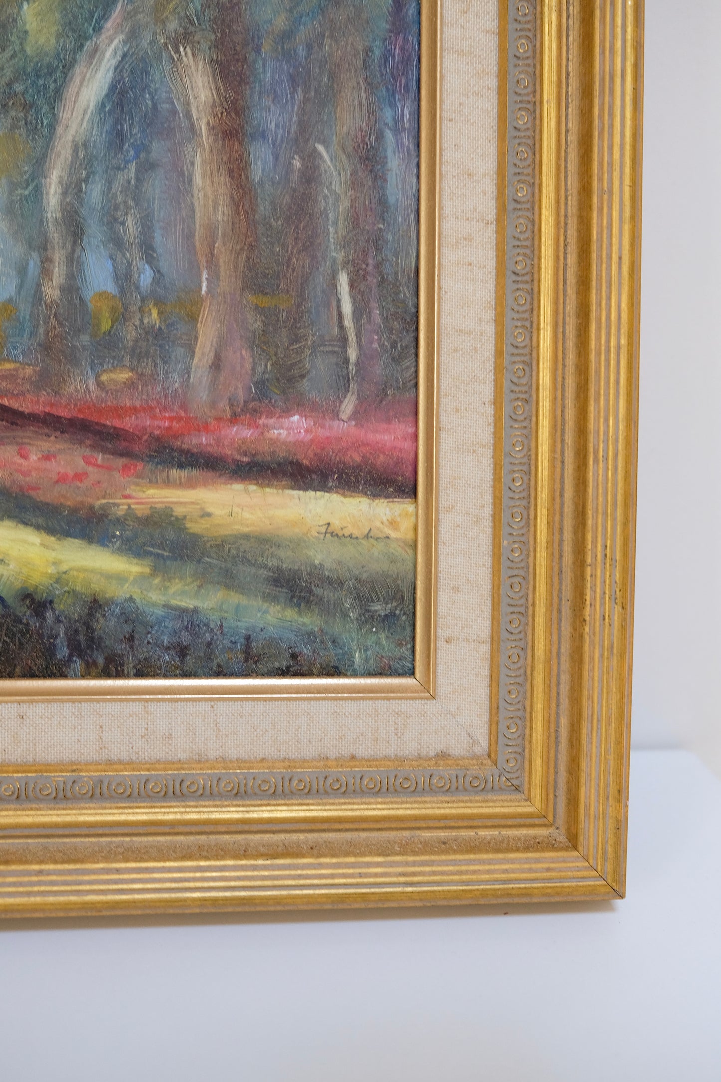 Signed Vintage Landscape Painting by Elaine Finsilver — 21.5” x 17”