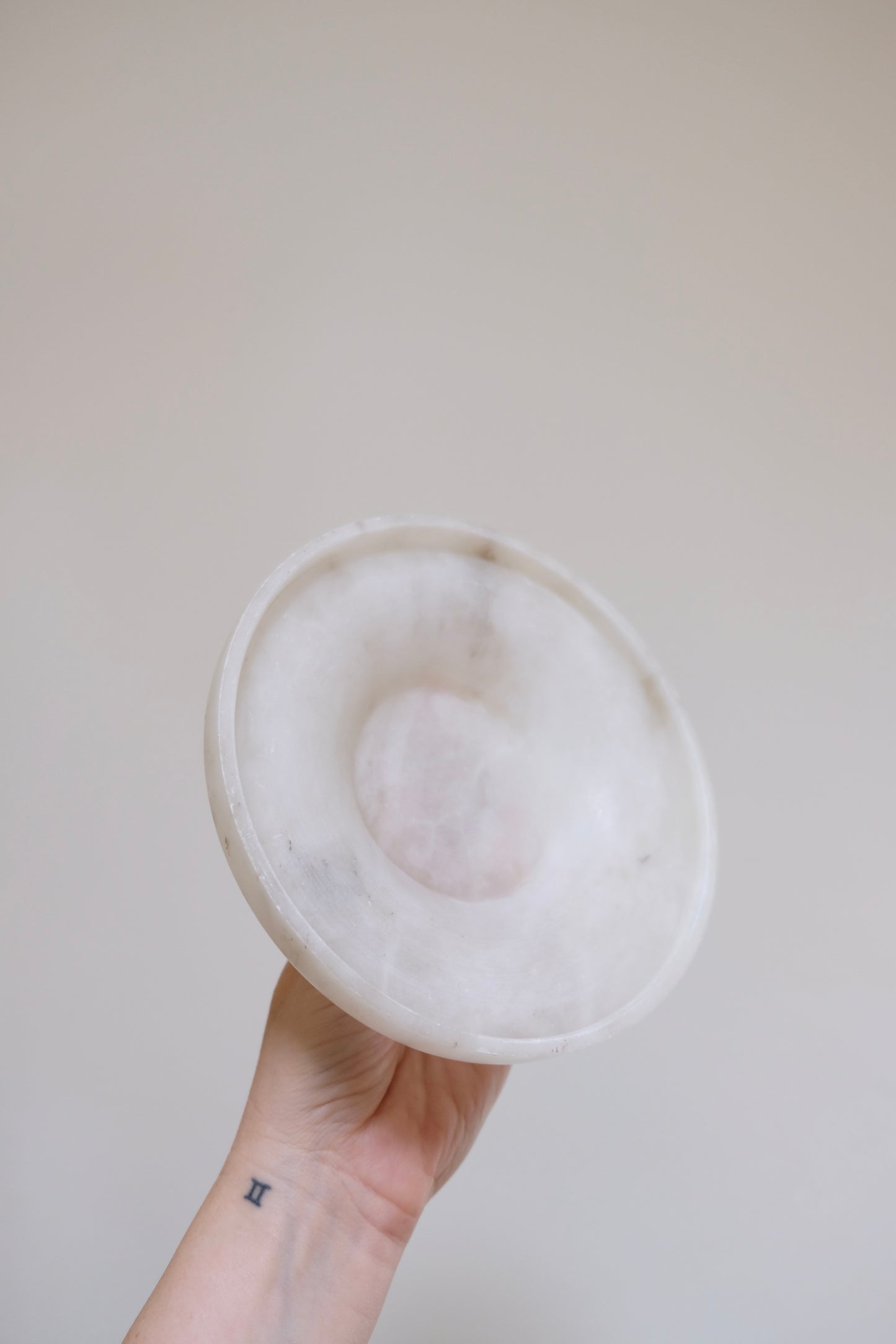 Carved Alabaster Dresser Box with Lid