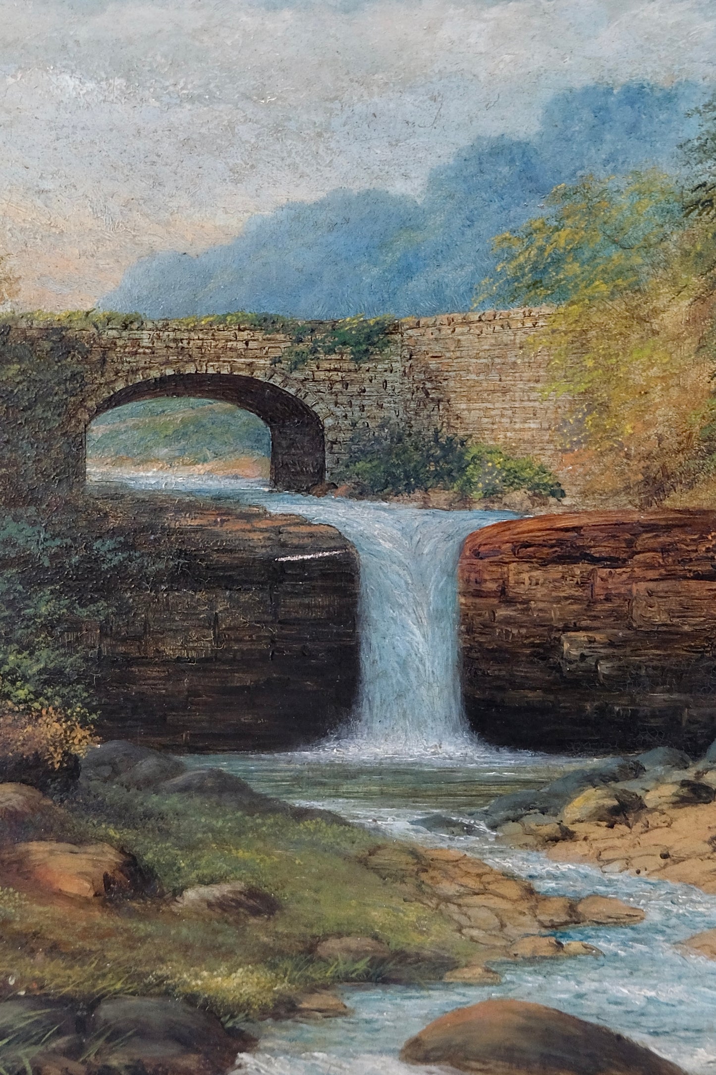 Antique or Early Vintage Oil Painting of a Serene English River