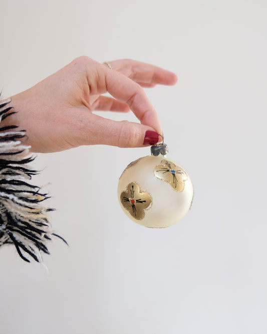 Frosted Vintage Ornaments with Flowers