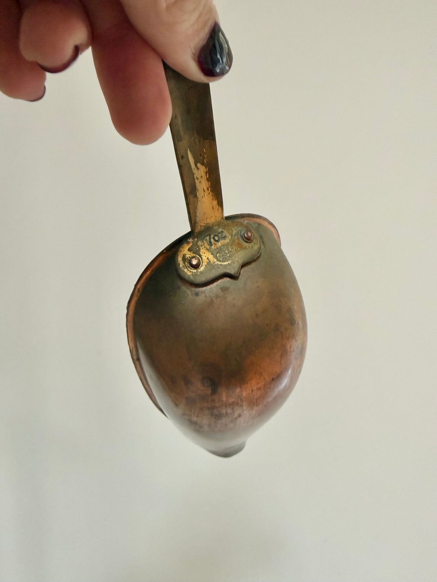 Solid Vintage Copper Scoop — 9” x 3”