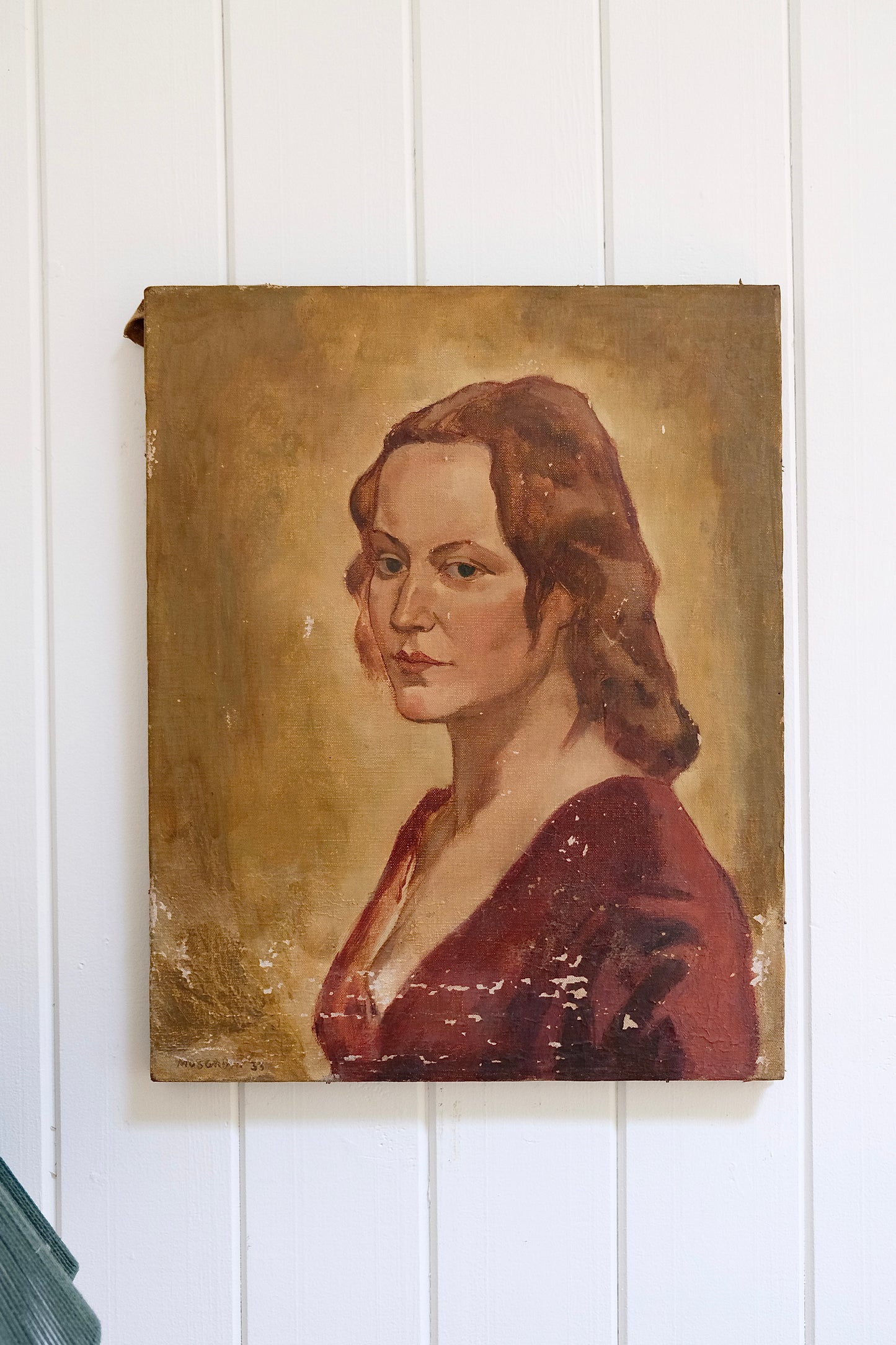 Signed 1933 Female Portrait, Unframed