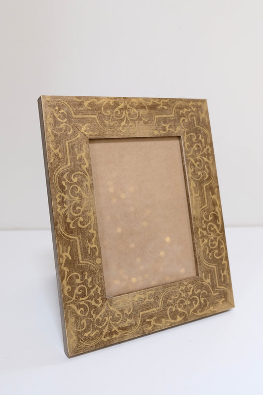 Large Martin Aborn Light Gold Painted Wood Frame