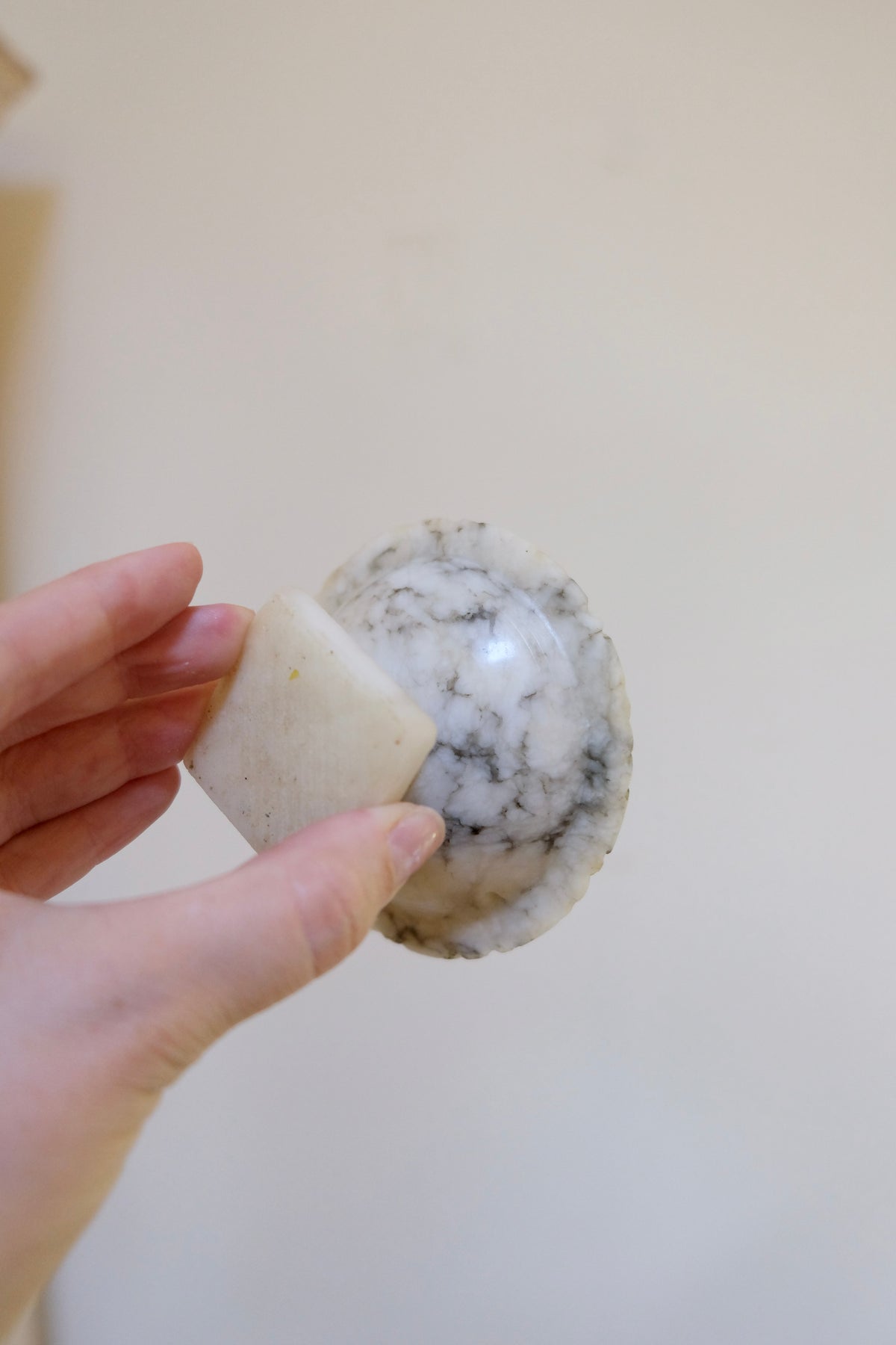 Mini Vintage Alabaster Bird Bath