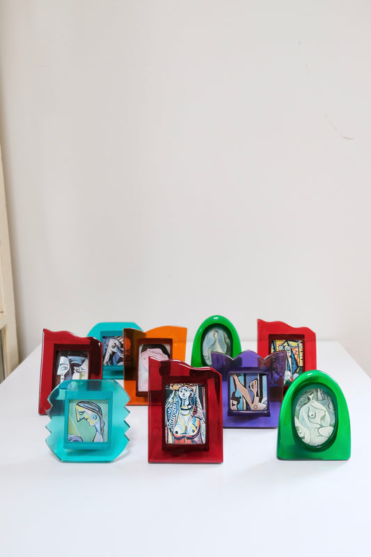 90s Vintage Terragrafics Colored Lucite Picture Frames