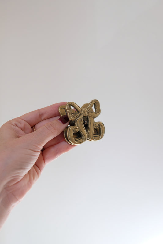 Vintage Brass Bow Clip