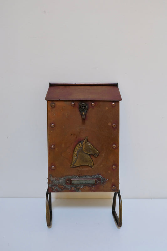 Vintage Copper Horse Mailbox with Keys