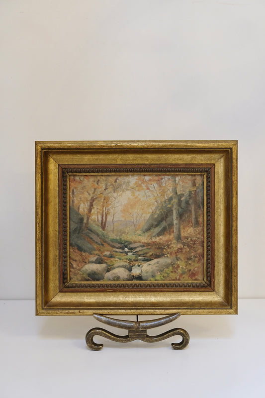 Antique Woodland Oil Painting, Artist Signed