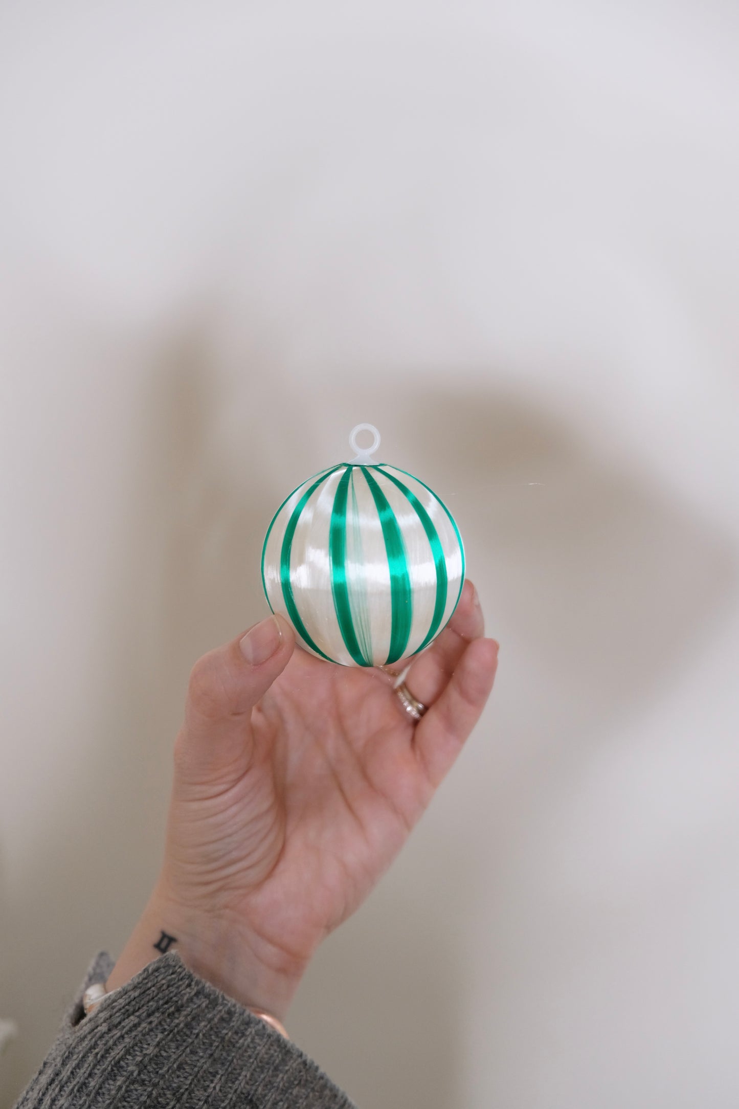 Vintage Striped Satin Ball Ornaments Set