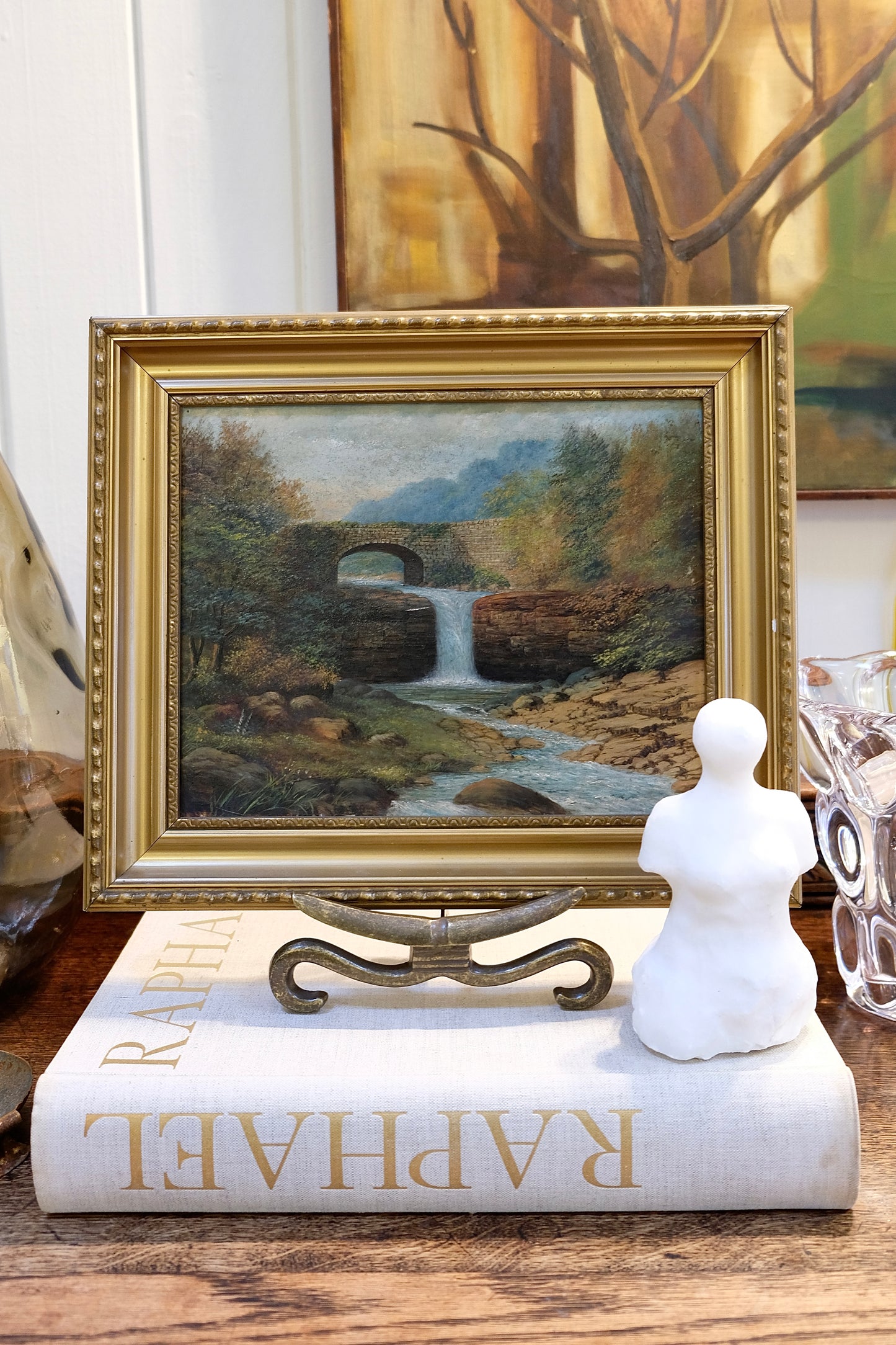 Antique or Early Vintage Oil Painting of a Serene English River