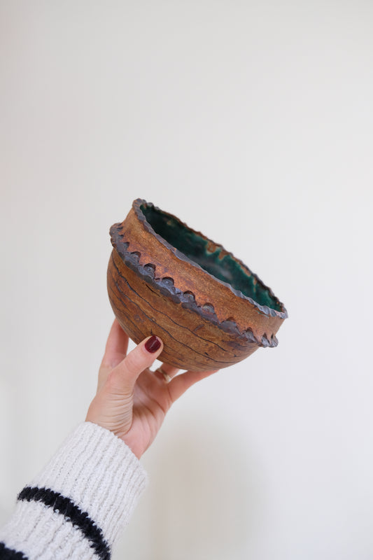 Studio Artist's Vintage Handmade Coiled Pottery Bowl