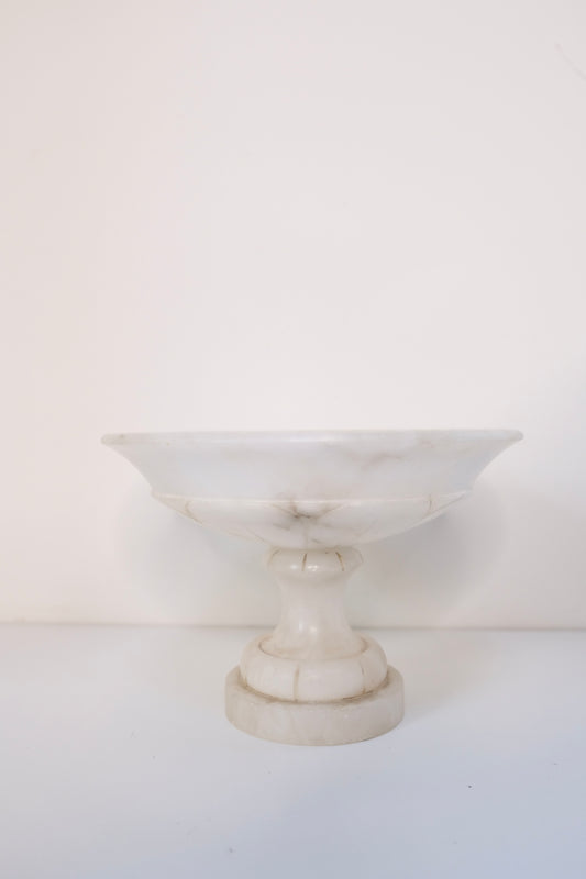 Large Alabaster Carved Compote