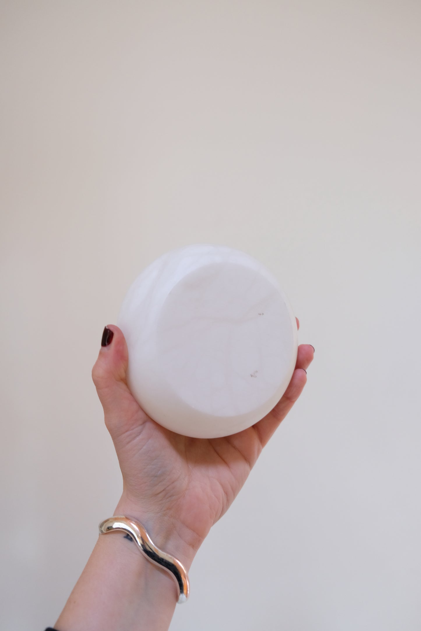 Vintage Alabaster Dish with Rose Lid