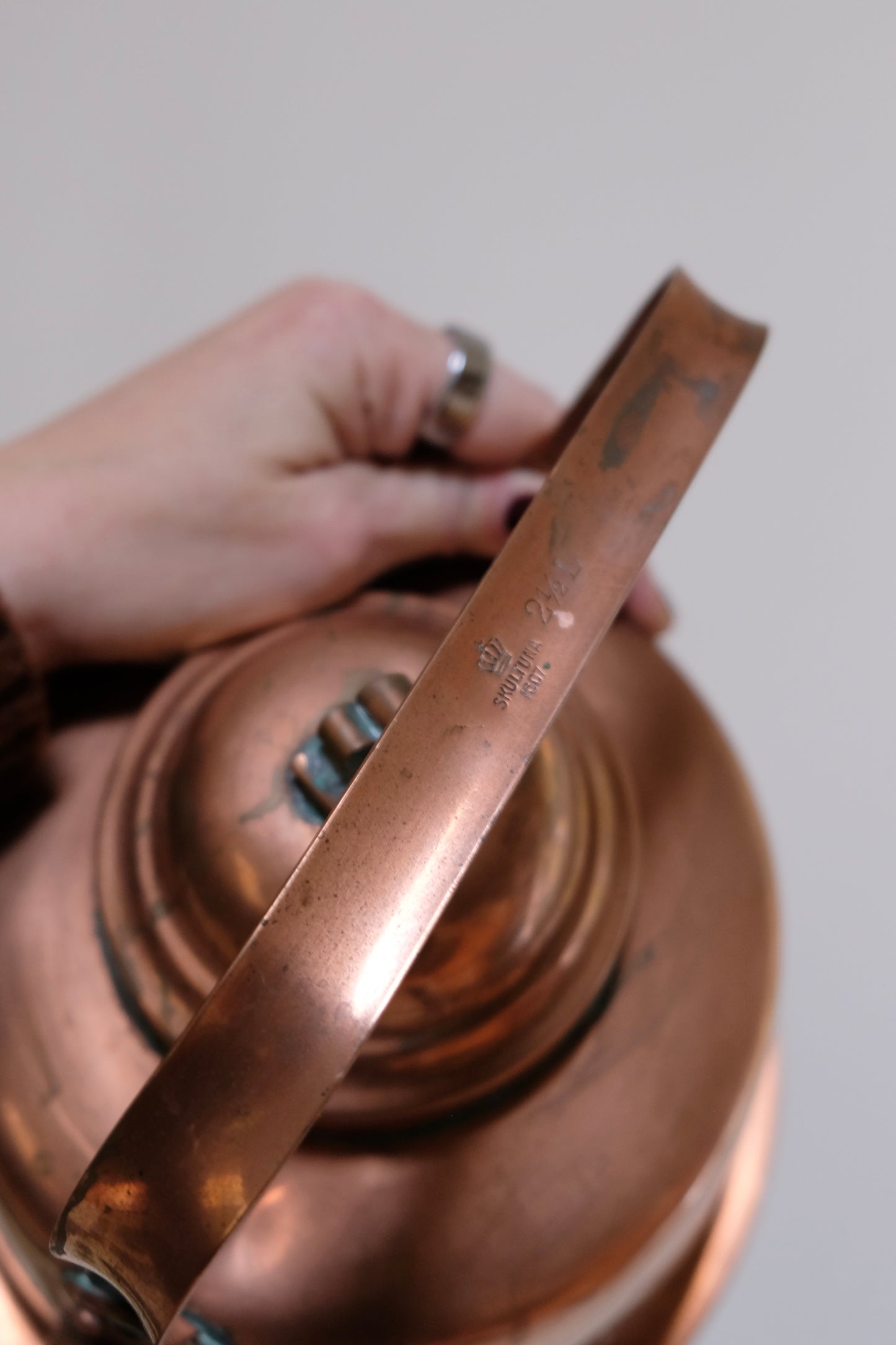 Antique Skultuna Copper Kettle — 9” x 8.5”