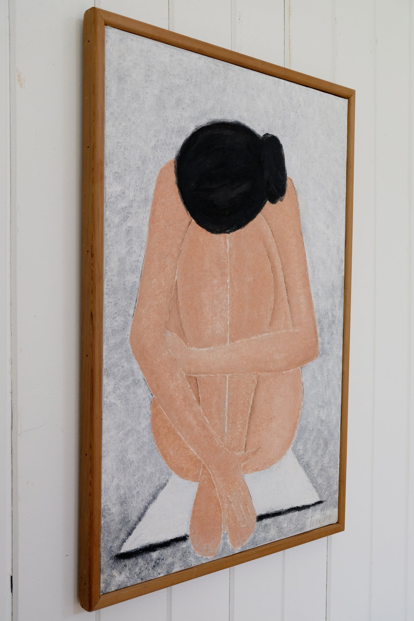 Signed Vintage Modernist Nude Painting