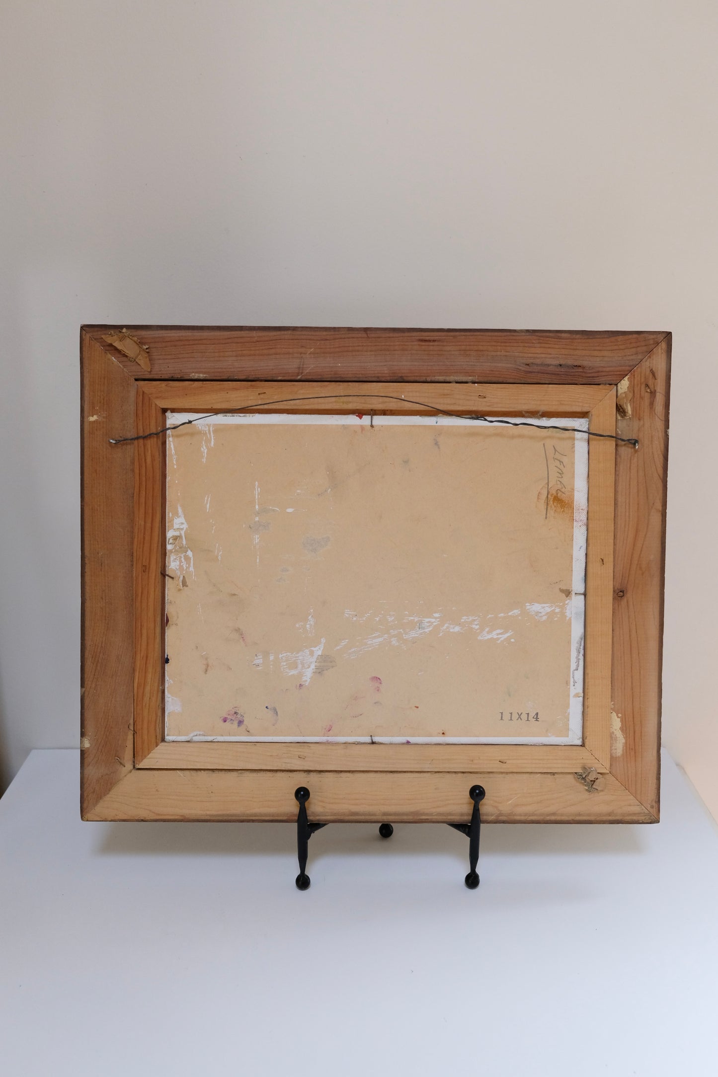 Signed Vintage Interior Scene Oil Painting (Framed, 19” x 16”)