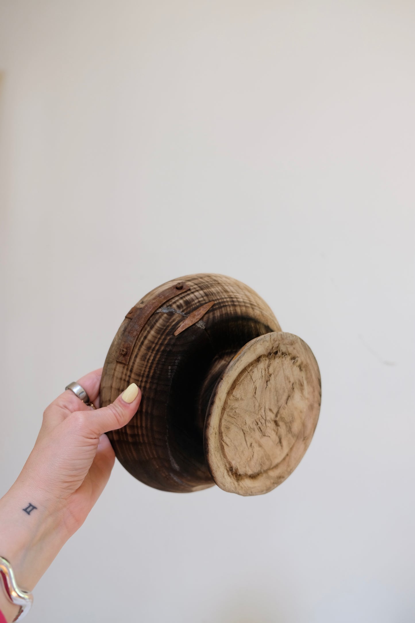Antique Primitive Footed Wooden Compotes (Sold Separately)