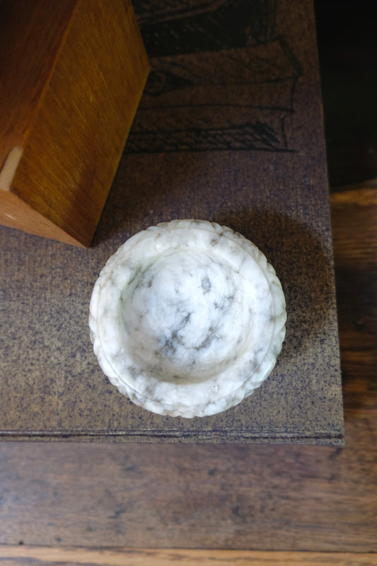 Mini Vintage Alabaster Bird Bath