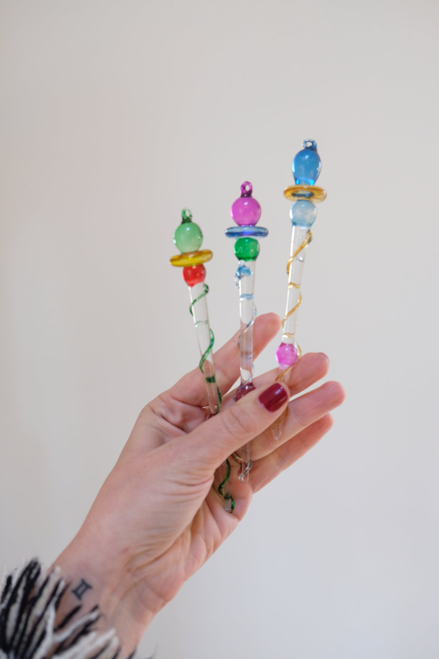 Vintage Spun Glass Icicle Ornaments