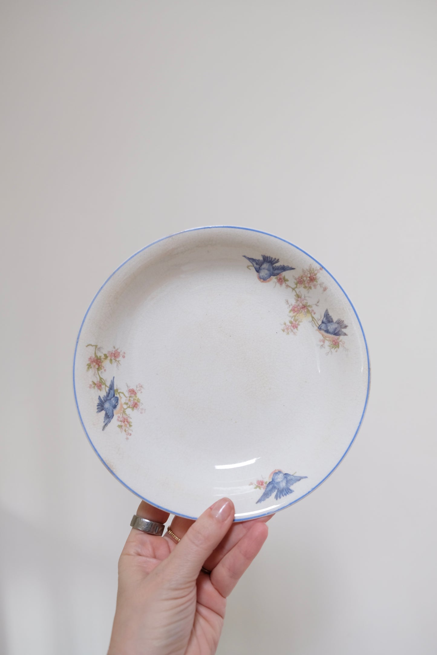 Set of 4 Hopewell China Blue Bird Bowls
