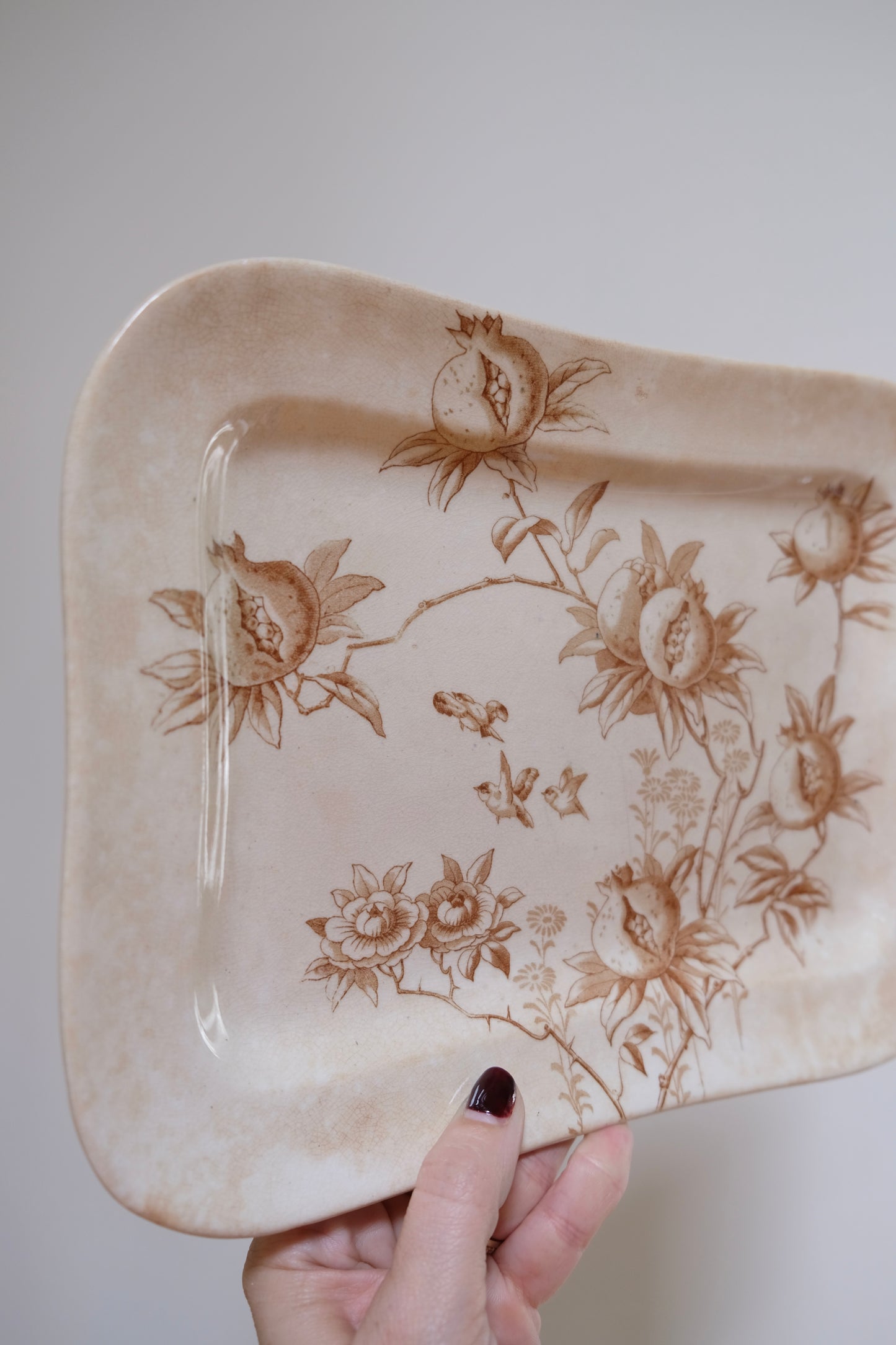 19th-Century English Ironstone Platter
Brown transferware “Pomegranate”