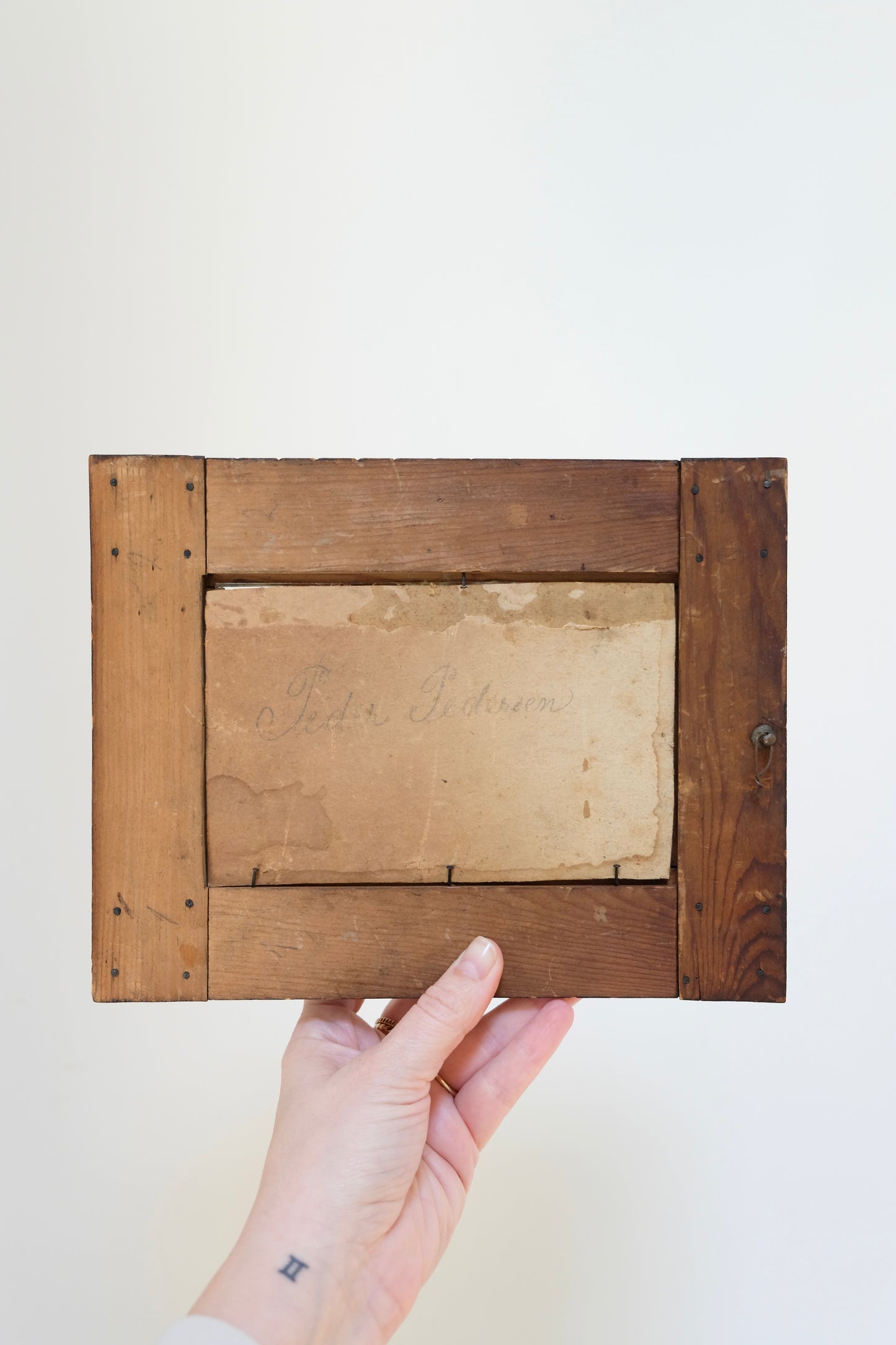 Antique Tramp Art Frame, Signed