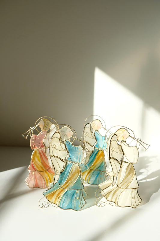 Four Vintage Capiz Shell Angels