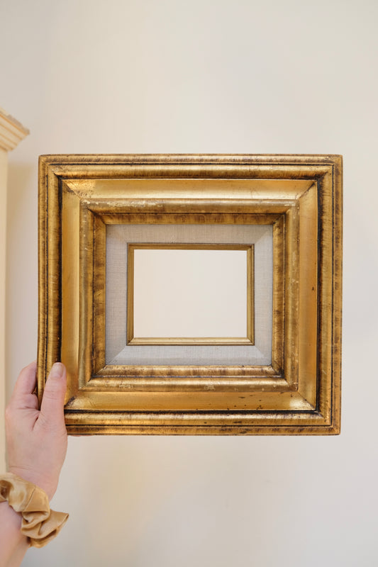 Gilt Wood Frame with Linen Liner