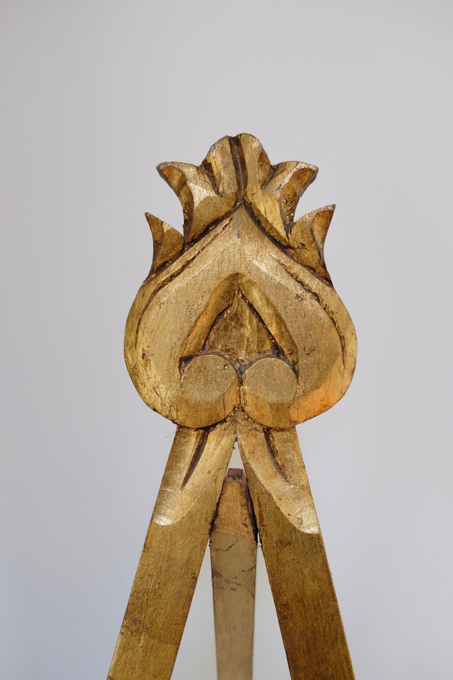 Hand-Carved Gilded Wooden Easel — 30” x 11”