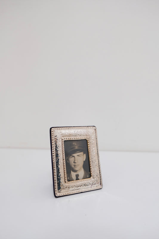Small Vintage Silver-Colored Rectangular Frame